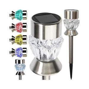 LED Solární lampa CRYSTAL 2xLED-RGB/0, 02W/1xAAA matný chrom IP44 304803 obraz
