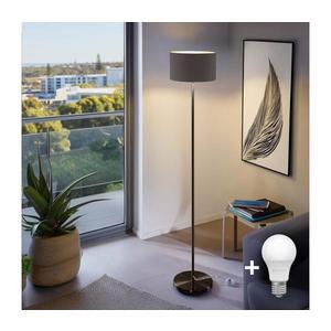 LED Stojací lampa TUNJA 1xE27/20W/230V pr. 30 cm černá/hnědá 1xSA2187+1xEG32491 obraz