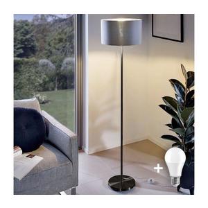 LED Stojací lampa TUNJA 1xE27/20W/230V pr. 38 cm černá/šedá 1xSA2187+1xEG32484 obraz