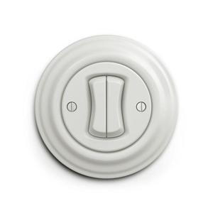 lap - Retro dvojité tlačítko s rámečkem bílá KA0007+KA0093 obraz