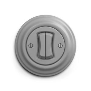 lap - Retro dvojité tlačítko s rámečkem šedá KA0052+KA0103 obraz