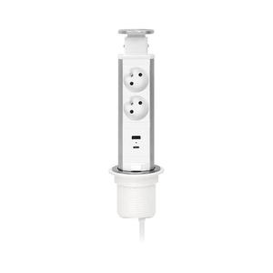 Přípojný zásuvkový sloupek pro desku stolu 2x230V + USB-A + USB-C 4740099 obraz