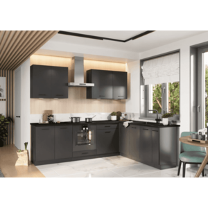 Artstolk Rohová kuchyňská linka ANIKA C | 200-260 cm grafit Provedení: s pracovní deskou obraz