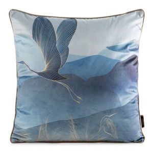 ArtFir Povlak na polštář VELVET 160 | bílá/modrá 45 x 45 cm obraz