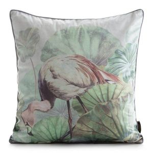 ArtFir Povlak na polštář VELVET 195 | zelená/půdrovorůžová 45 x 45 cm obraz