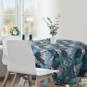 ArtFir Zahradní kulatý ubrus GARDEN 12E | tmavě modrá/tyrkysová 150 cm obraz
