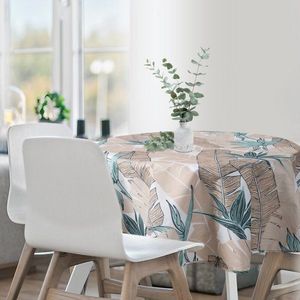 ArtFir Zahradní kulatý ubrus GARDEN 14E | béžová/tyrkysová 150 cm obraz