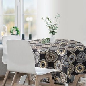 ArtFir Zahradní kulatý ubrus GARDEN 19E ​​| černá/béžová 150 cm obraz