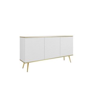 ArtPS Komoda BIJOU K-160 MDF | bílá / zlaté nohy obraz