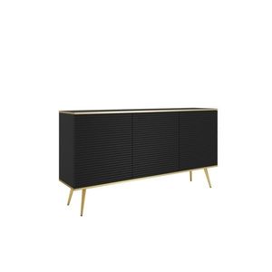 ArtPS Komoda BIJOU K-160 MDF | černá/zlaté nohy obraz