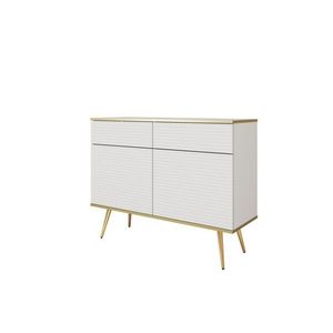 ArtPS Komoda BIJOU KSZ-107 MDF | bílá / zlaté nohy obraz
