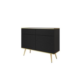ArtPS Komoda BIJOU KSZ-107 MDF | černá/zlaté nohy obraz