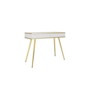 ArtPS Toaletní stolek BIJOU T-102 MDF | bílá / zlaté nohy obraz
