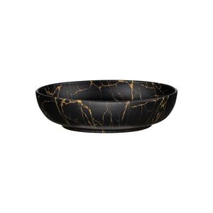 ArtCom Keramické umyvadlo MONA MB12 | černý mat/zlatá 52 cm | malé poškození obraz