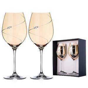 Diamante Silhouette Amber sklenice na víno 470 ml, 2 ks obraz