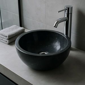 Indera Gemma 501 Ø45 cm Black Kamenné umyvadlo leštěný mramor 55400 obraz