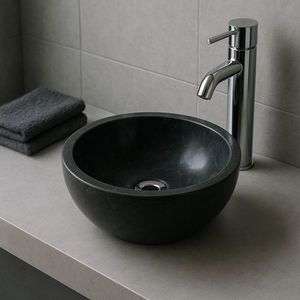 Indera Gemma 501 Ø40 cm Black Kamenné umyvadlo leštěný mramor 55396 obraz