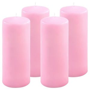 Růžová parafínová svíčka 20 cm, 80 h hoření, sada 4 ks obraz