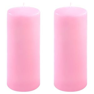 Růžová parafínová svíčka 25 cm, 180 h hoření, sada 2 ks obraz