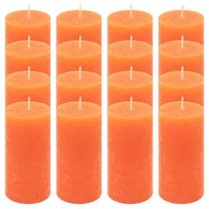 Oranžová parafínová svíčka rustikální 10 cm, 25h, sada 16 ks obraz
