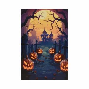 Nástěnná malba Halloween strašidelný dům 9 LED, 60, 5 x 40 cm obraz