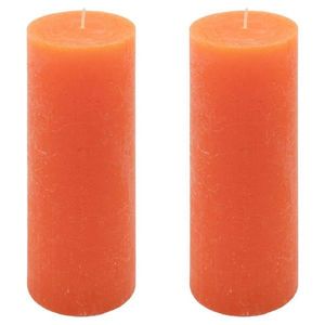 Oranžová parafínová svíčka rustikální 20 cm, 90 h, sada 2 ks obraz