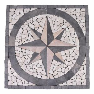 Mramorová mozaika, motiv Compass Star, 60 x 60 cm obraz