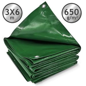 JAGO Plachta 650 g/m², hliníková oka, zelená, 3 x 6 m obraz