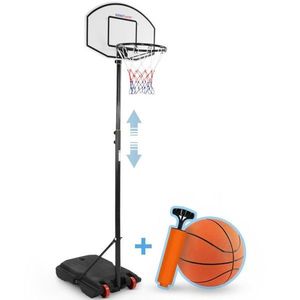 Basketbalový koš s kolečky, nastavitelný 148-236 cm, černá obraz