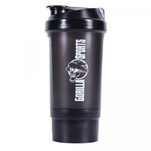 Gorilla Sports Shaker s přihrádkou, 500 ml, černý obraz