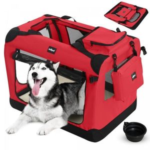 Leopet Přepravní box pro psy XXL, 91 x 63 x 63 cm, červený obraz