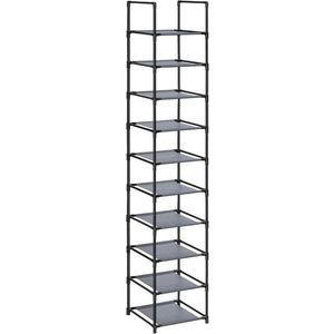 Regál na boty SONGMICS 10 polic, šedý, 33×33×173 cm obraz