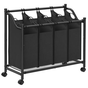 SONGMICS koš na prádlo 4×35 l, černý obraz