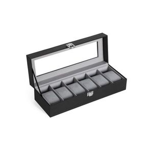 Box na hodinky SONGMICS, 6 přihrádek, černá eko kůže obraz