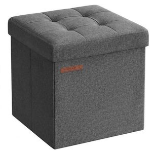 SONGMICS taburet 30×30 cm, úložný box, šedý obraz