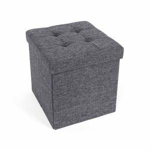 SONGMICS skládací taburet 38×38×38 cm, tmavě šedý, 40 l obraz