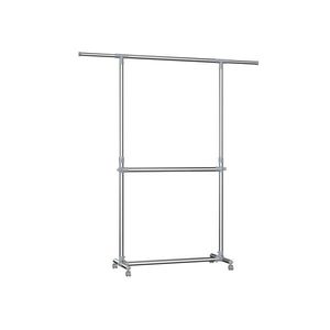Dvojitý šatní stojan na kolečkách, výška 113–198 cm obraz