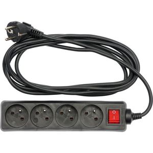 Kabel prodlužovací 3 m vypínač 4 zásuvky obraz