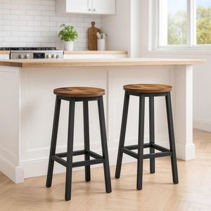 Sada 2 barových stoliček industriální styl 65 cm obraz