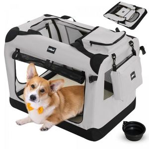 Leopet Přepravní box pro psy M, 60 x 42 x 42 cm, šedý obraz