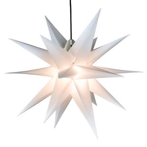 Nexos 67069 Vánoční dekorace - hvězda s časovačem 1 LED, 55 cm, bílá obraz