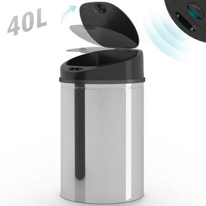 Odpadkový koš se senzorem 40 l stříbrný obraz