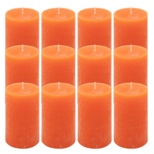 Oranžová parafínová svíčka rustikální 11, 5 cm, 40 h, 12 ks obraz