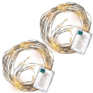 Nexos 74574 LED osvětlení stříbrný drát, sada 2 kusů, teple bílá, 64 LED obraz