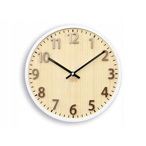 ModernClock Bambusové nástěnné hodiny Karina 30 cm hnědé/bílé obraz