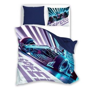 Faro Bavlněné povlečení BOLID 030 140x200 cm + 70x90 cm fialovo-modré obraz
