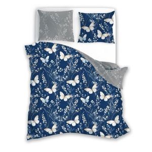 Faro Bavlněné povlečení Letní sen 025 160 x 200 cm + 2x 70 x 80 cm tmavě modré/šedé obraz