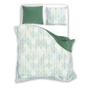 Faro Bavlněné saténové povlečení MILAGRO VERDE 014 160x200 cm + 2x 70x80 cm bílé/zelené obraz