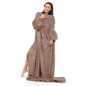 Deka s rukávy DecoKing Lazy béžová, velikost 170x200 obraz