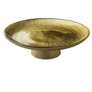 Allesken Dekorativní skleněný talíř/podnos GOLDIE 27 cm zlatý obraz